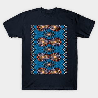 Fancy stars on blue T-Shirt